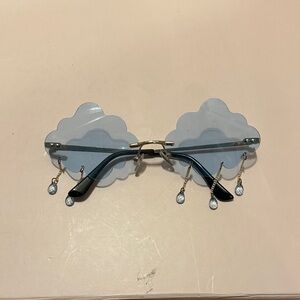 Blue Cloud Sunglasses with Dangle Charms